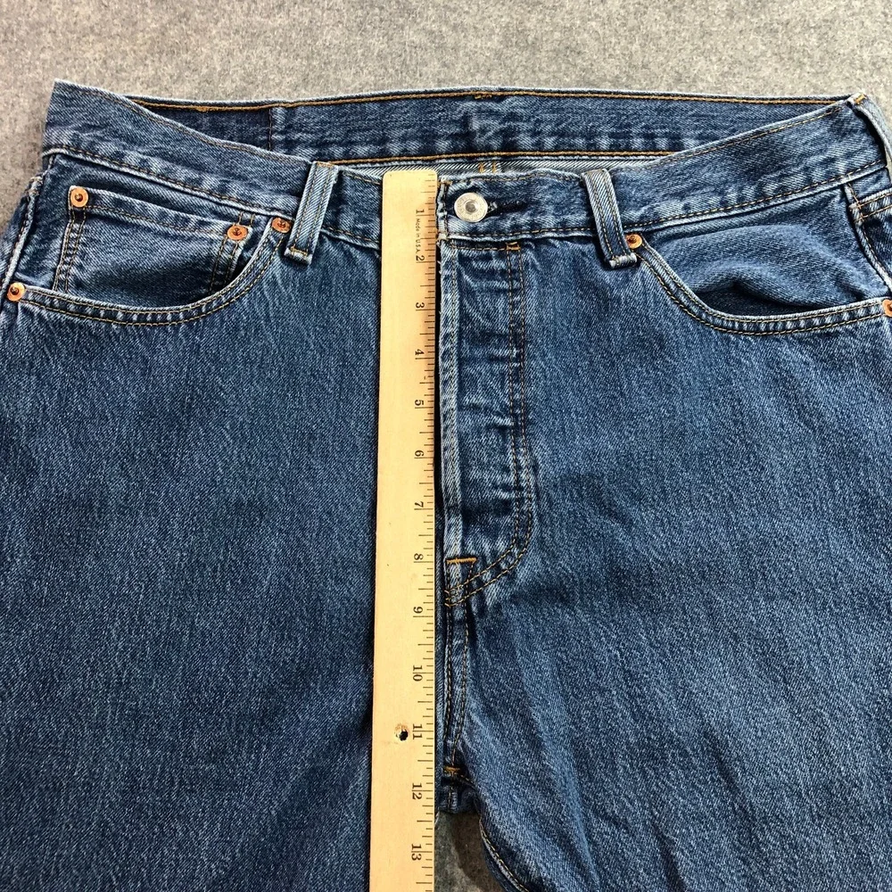 Levi's Mens 501 Original Fit Jeans 34x34 Blue Button Fly Straight Leg Denim